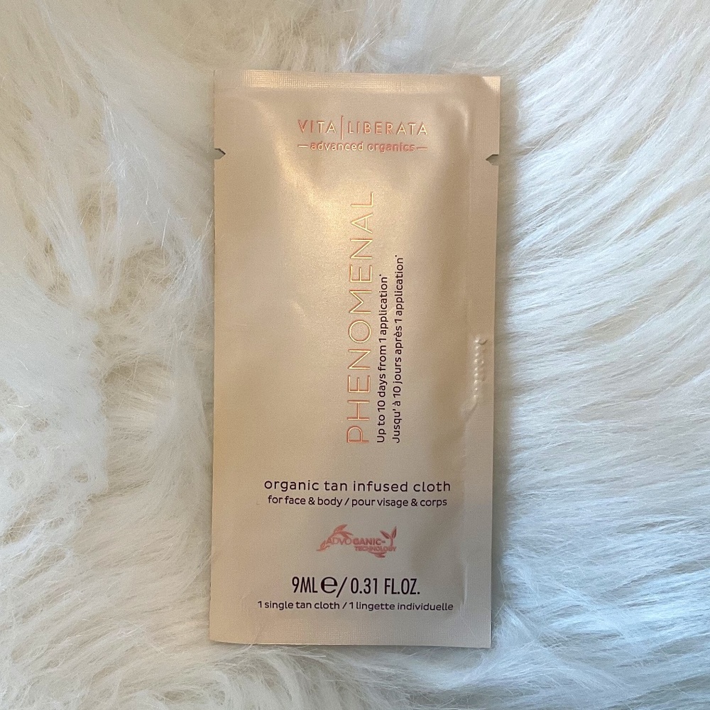 Brand New Vita Liberata Phenomenal Organic Tan Infused Cloth/Face&Body/Tan Towel
